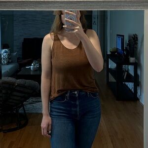 Zara Orange/Brown Tank Top Women’s Collection size L